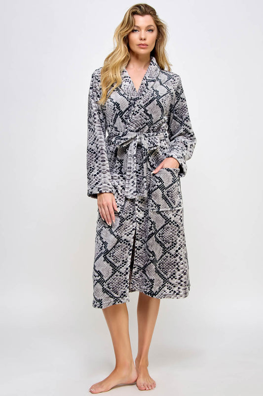 BeWicked Python Print Plush Payton Long Robe