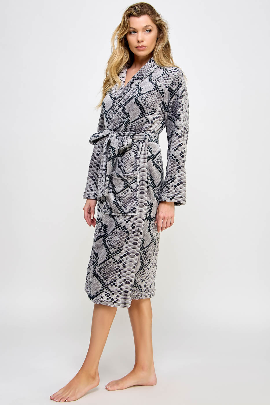 BeWicked Python Print Plush Payton Long Robe