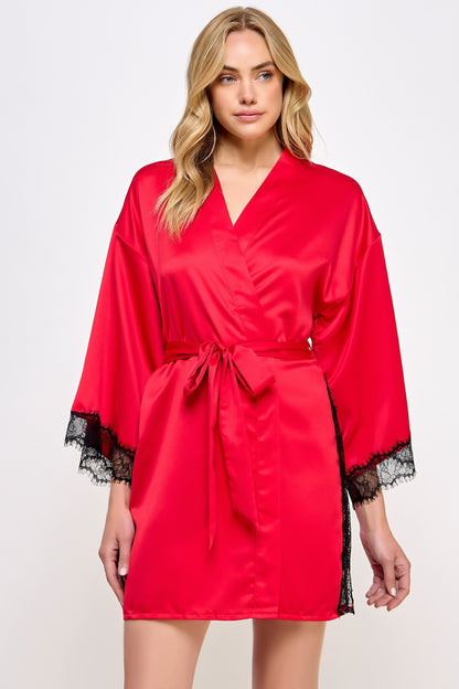 BeWicked Satin & Lace Isadora Robe