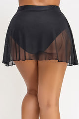 BeWicked Gillian Swimsuit Bottom High Waist Mesh Skirt Bikini Black