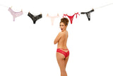 Oh la la Cheri Pixie Lace Boyshort Panty with Pearl Trim Red
