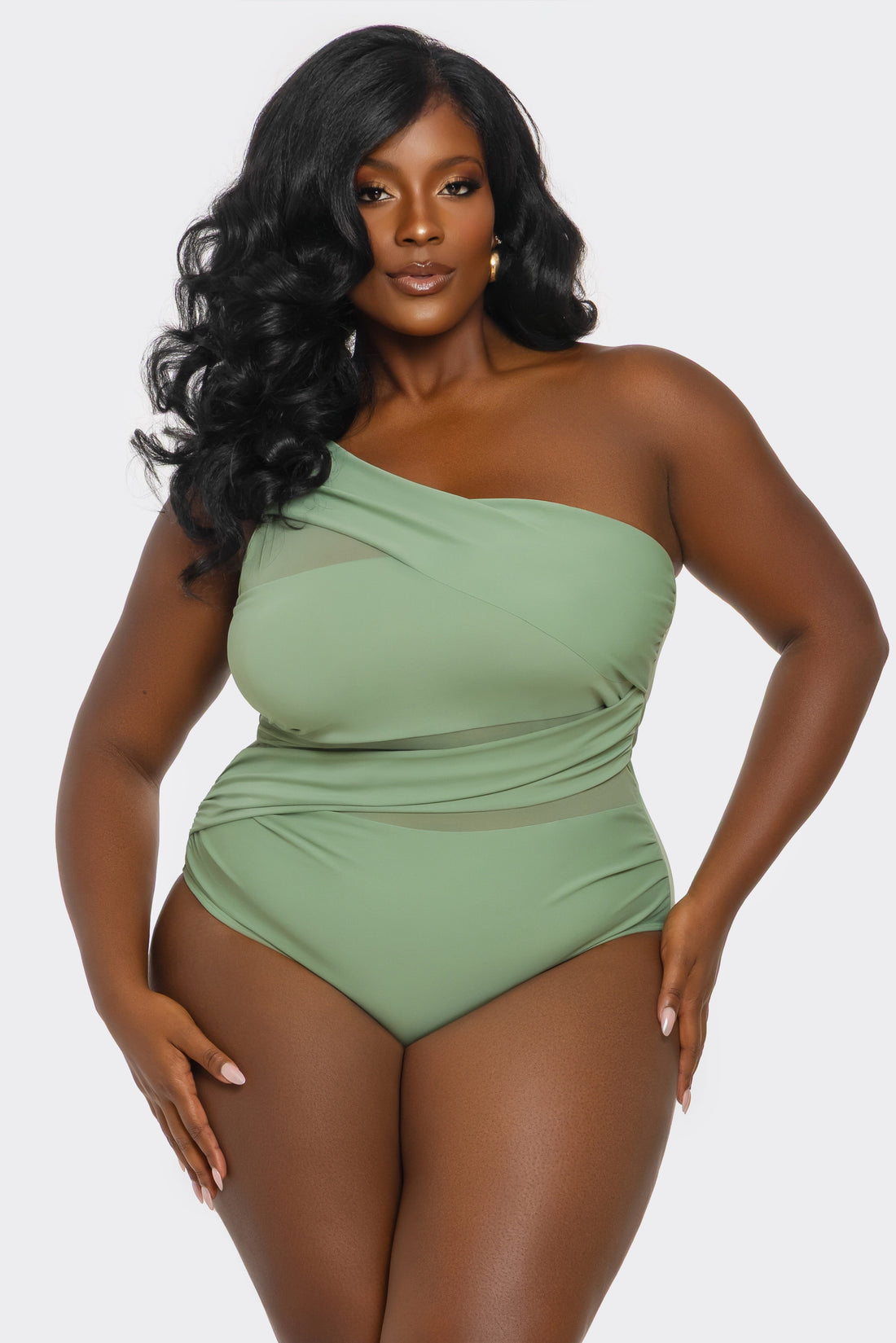 BeWicked Jaqueline One Piece Swimsuit Tummy Control Green