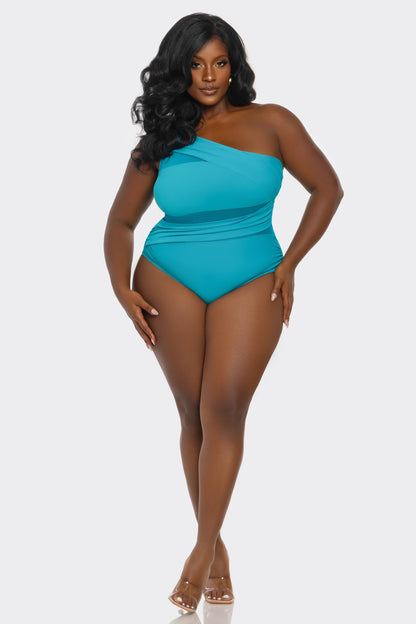 BeWicked Jaqueline One Piece Swimsuit Tummy Control Teal