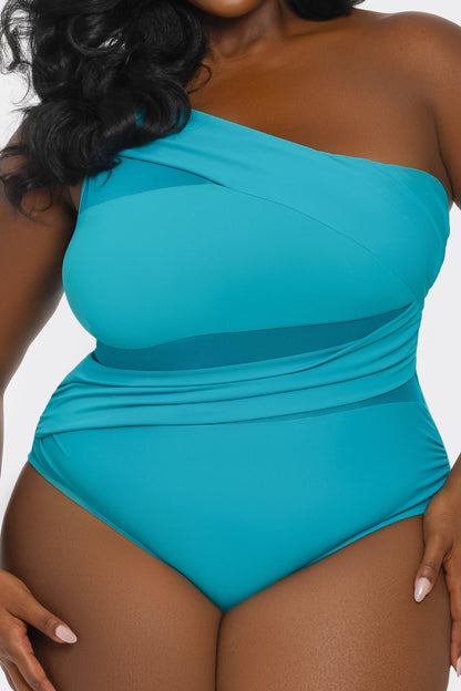 BeWicked Jaqueline One Piece Swimsuit Tummy Control Teal