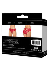 Coquette Lingerie Sexy Lace Strappy Bow Back Bikini Panty Red