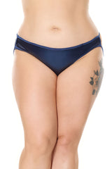 Coquette Darque Blue Metallic Chain Caged Back Panty