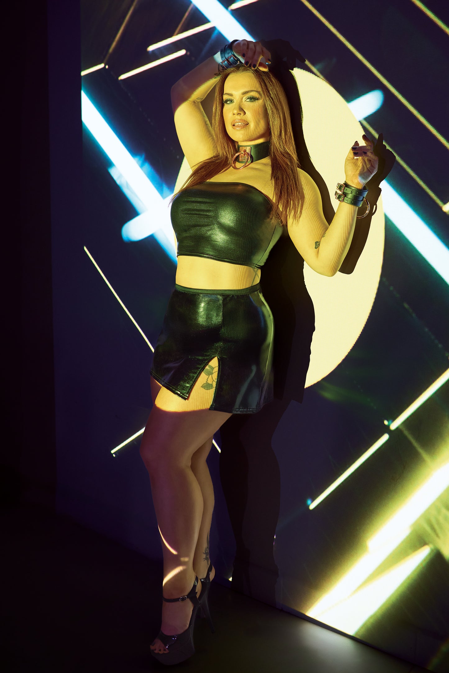 Coquette Darque Wet Look Mini Skirt Black