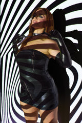 Coquette Darque Wet Look Tube Dress Black