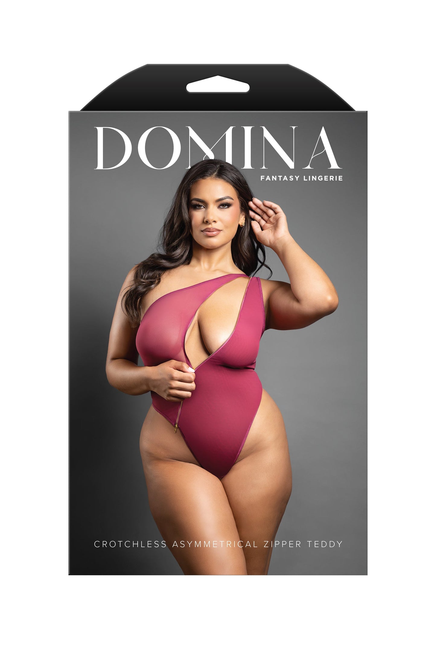 Fantasy Domina Crotchless Asymmetrical Zipper Teddy Queen