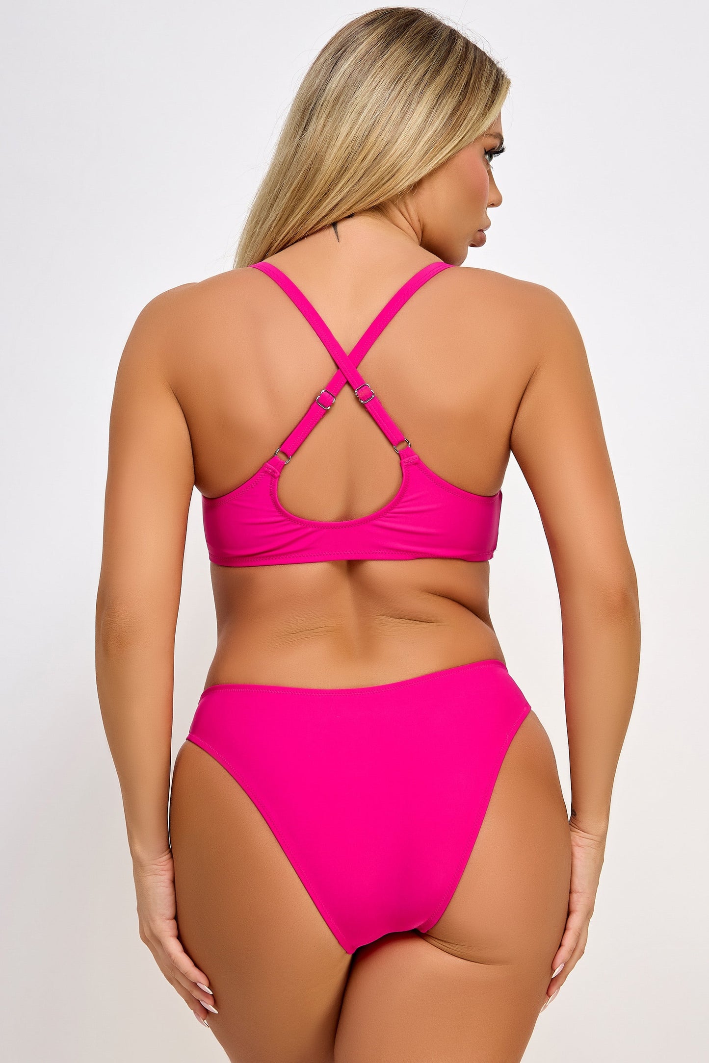BeWicked Jenny Bikini Set Sweetheart Neckline Hot Pink