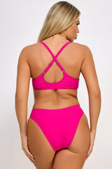 BeWicked Jenny Bikini Set Sweetheart Neckline Hot Pink