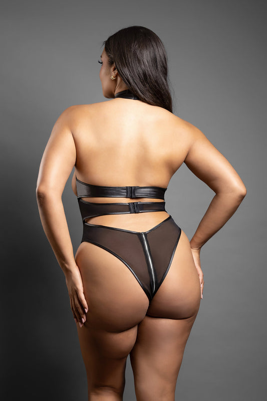 Fantasy Domina Cupless Zipper Teddy & One Pair of Pasties Set Queen