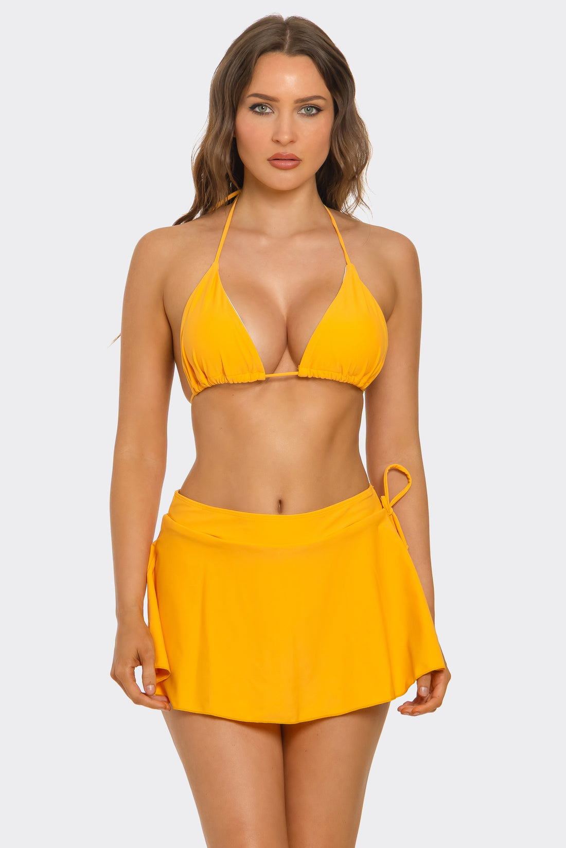 BeWicked Millie Triangle Bikini Set High Rise Swim Skirt