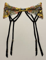 Victoria's Secret Dream Angels Sheer Floral Embroidery Garter Belt XS/S