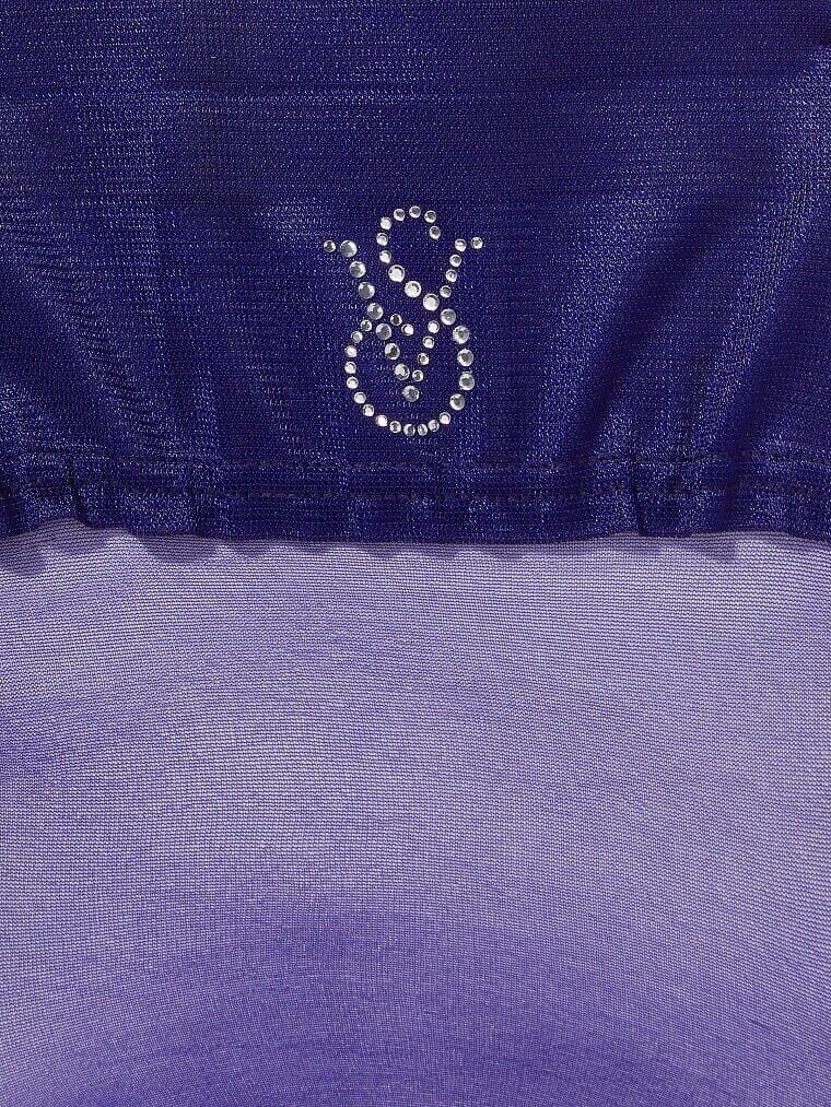 Victoria's Secret VERY SEXY Crystal Stockings Thigh Highs Noir Navy VS Small