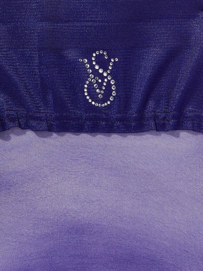 Victoria's Secret VERY SEXY Crystal Stockings Thigh Highs Noir Navy VS Small