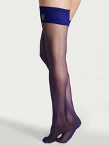 Victoria's Secret VERY SEXY Crystal Stockings Thigh Highs Noir Navy VS Small