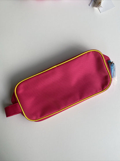Clinique Beauty Gift Makeup Bag Pink Canvas Blue Zip