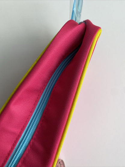 Clinique Beauty Gift Makeup Bag Pink Canvas Blue Zip
