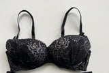 Axami Countess Push-up Bra Black Metallic Silver Lace 34C