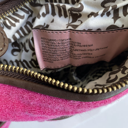 Juicy Couture Vintage Pink Terrycloth Crossbody Bag and Wallet Set