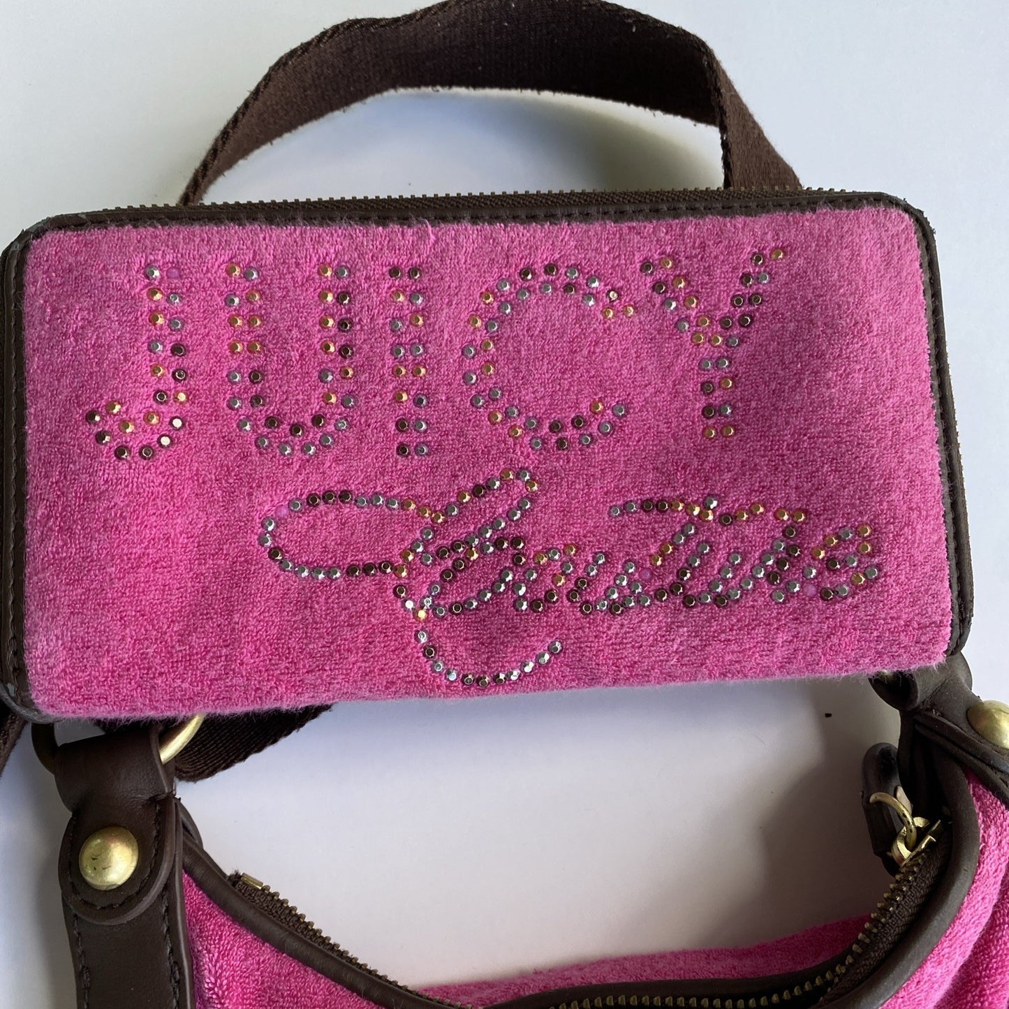 Juicy Couture Vintage Pink Terrycloth Crossbody Bag and Wallet Set