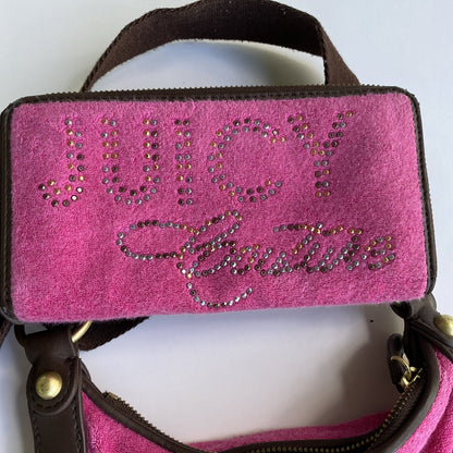 Juicy Couture Vintage Pink Terrycloth Crossbody Bag and Wallet Set