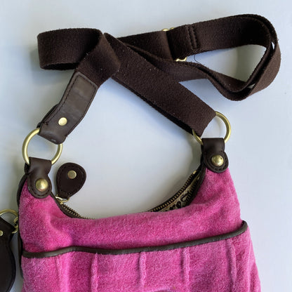 Juicy Couture Vintage Pink Terrycloth Crossbody Bag and Wallet Set