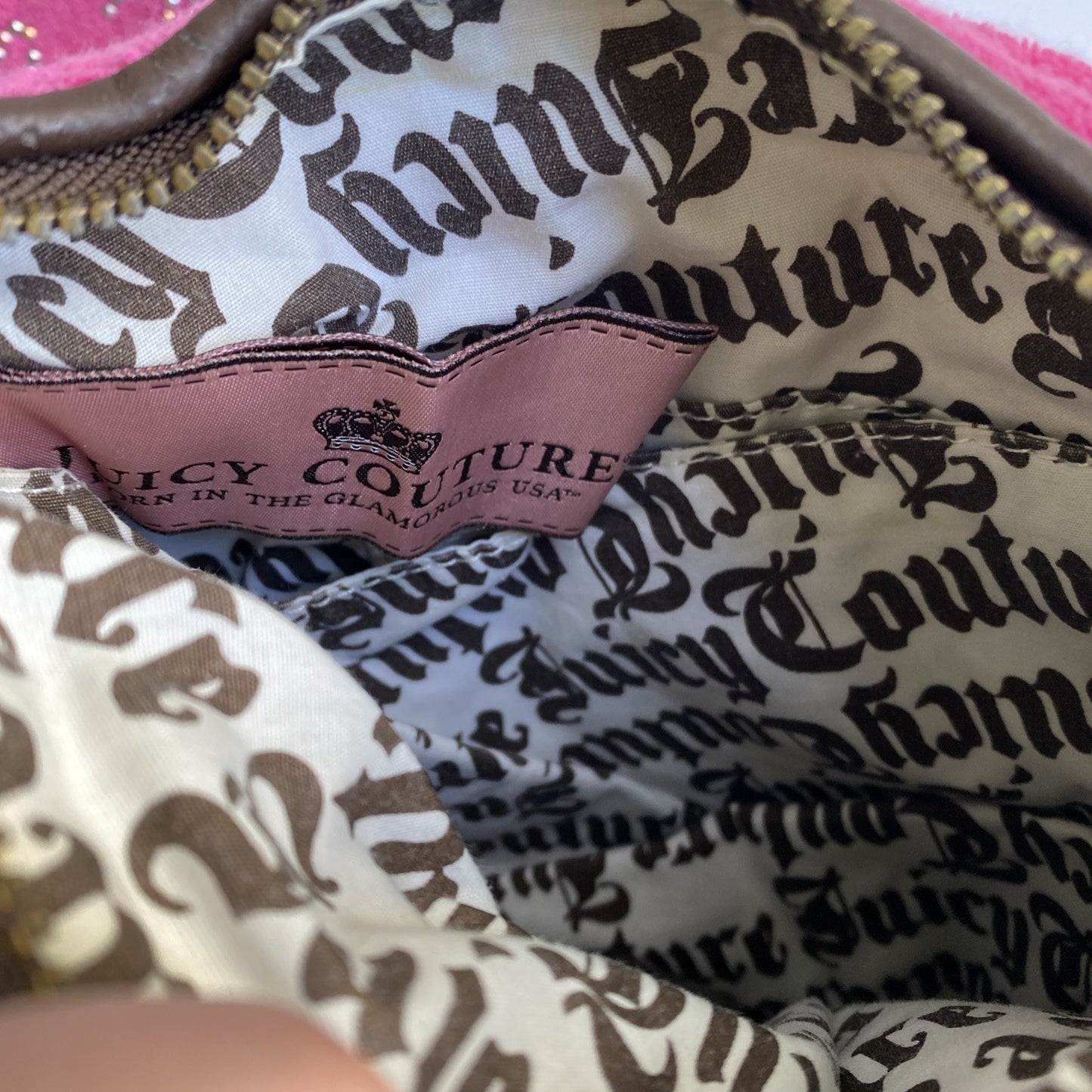 Juicy Couture Vintage Pink Terrycloth Crossbody Bag and Wallet Set