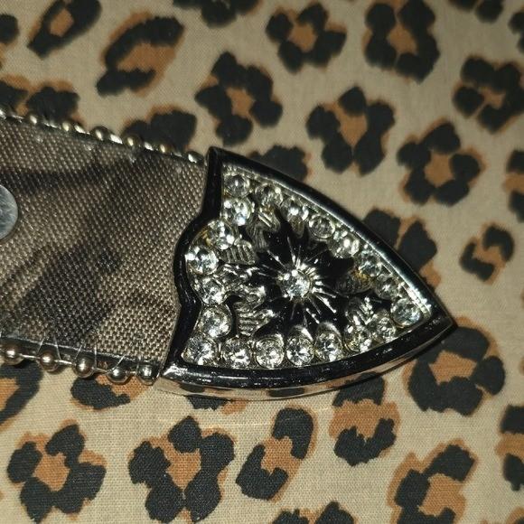 Camouflage Rhinestone Blingy Studded Belt Buckle - Medium