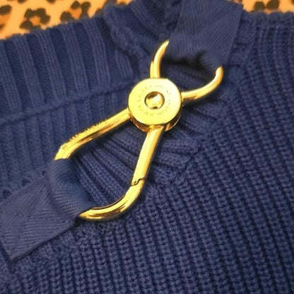 Polo Ralph Lauren Royal Blue Knit Buckle Sweater - Medium