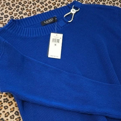 Polo Ralph Lauren Royal Blue Knit Buckle Sweater - Medium
