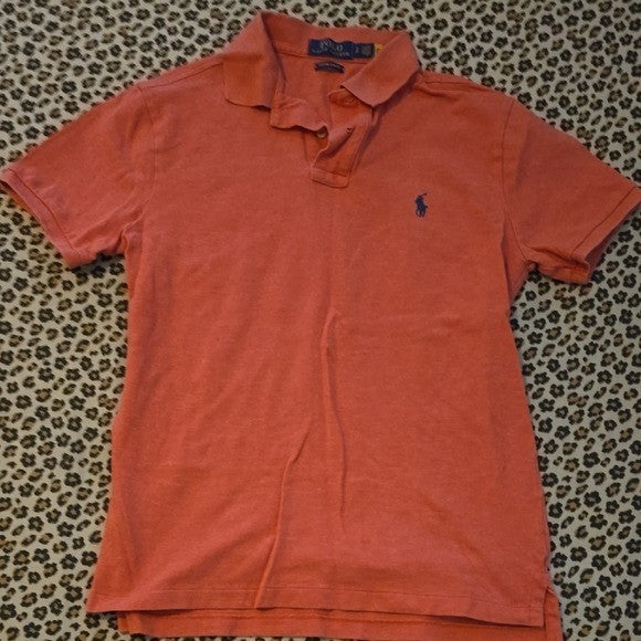 Polo Ralph Lauren Men's Custom Slim Fit Shirt Salmon Orange Color Small