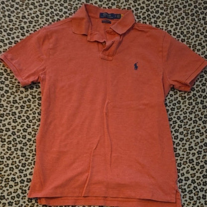 Polo Ralph Lauren Men's Custom Slim Fit Shirt Salmon Orange Color Small