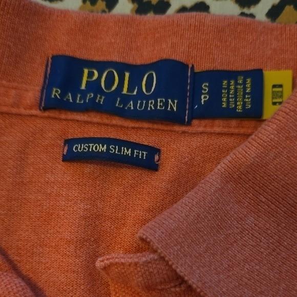 Polo Ralph Lauren Men's Custom Slim Fit Shirt Salmon Orange Color Small