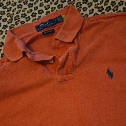 Polo Ralph Lauren Men's Custom Slim Fit Shirt Salmon Orange Color Small