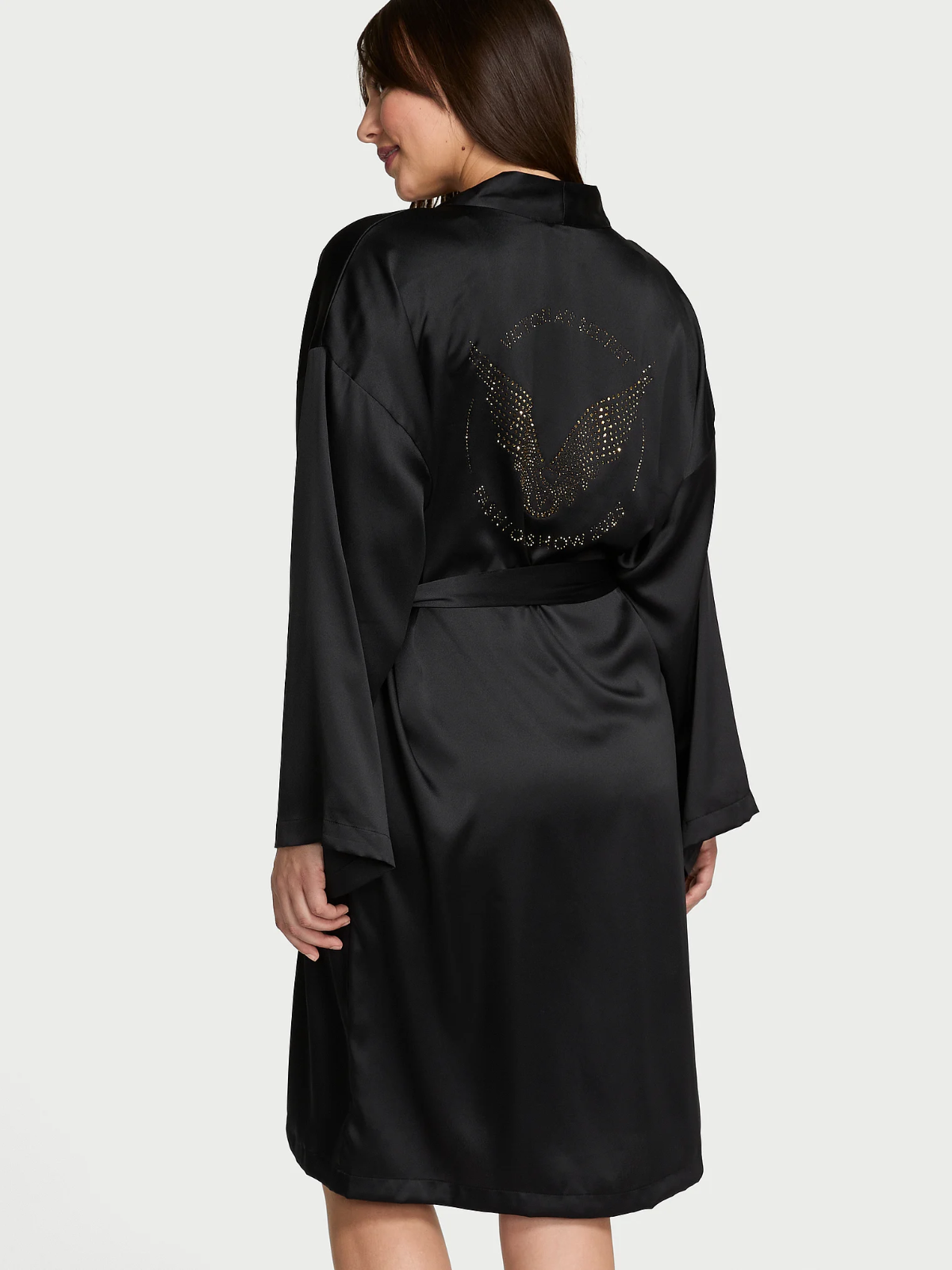 Victoria’s Secret Fashion Show 2025 Rhinestone Angel Wings Robe Black XS/S