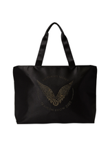 Victoria's Secret Fashion Show 2025 Tote Bag Black Nylon Gold Sparkle