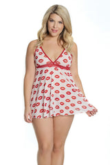 Coquette Queen XOXO Babydoll & Thong White