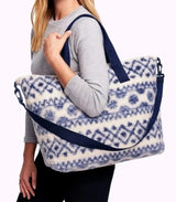 Victoria's Secret VS PINK Weekender Tote Bag Cozy Plush Sherpa Blue