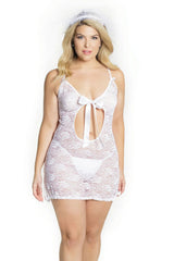Coquette Queen So Sincerely Chemise & Veil White