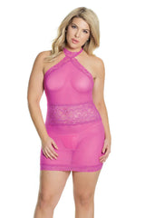 Coquette Queen Heavenly Halter Dress Dark Pink