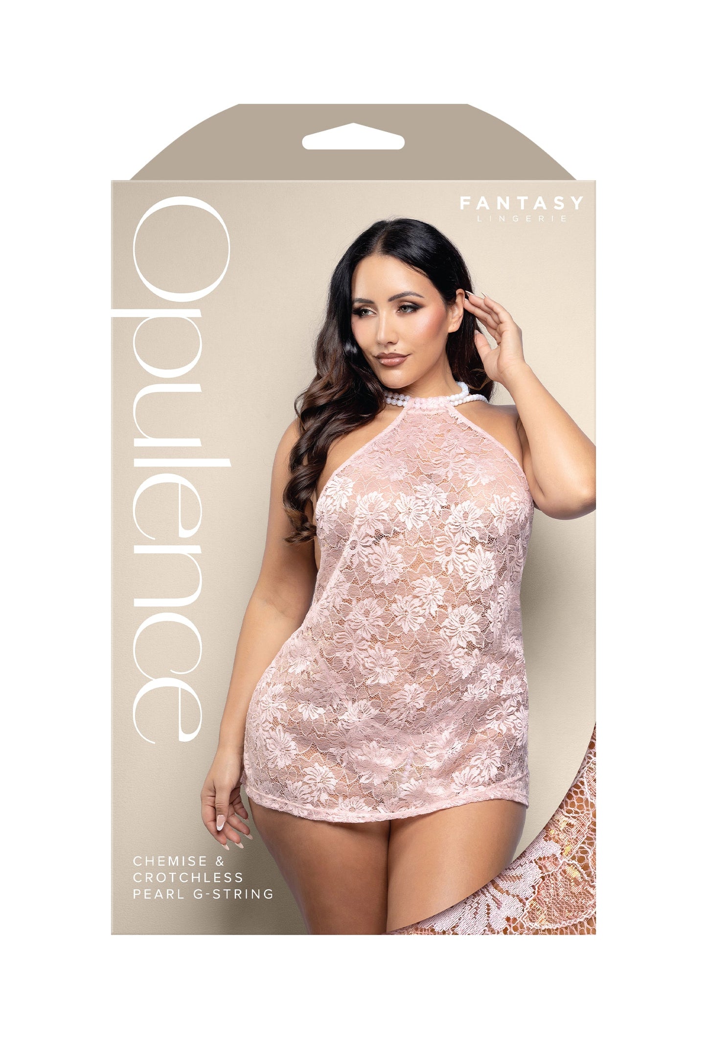 Fantasy Opulence Chemise & Crotchless Pearl G-String Set