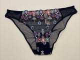 Victoria’s Secret Dream Angels Jewels Gems Sheer Embroidery Cheekini Noir Navy M