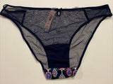 Victoria’s Secret Dream Angels Jewels Gems Sheer Embroidery Cheekini Noir Navy M