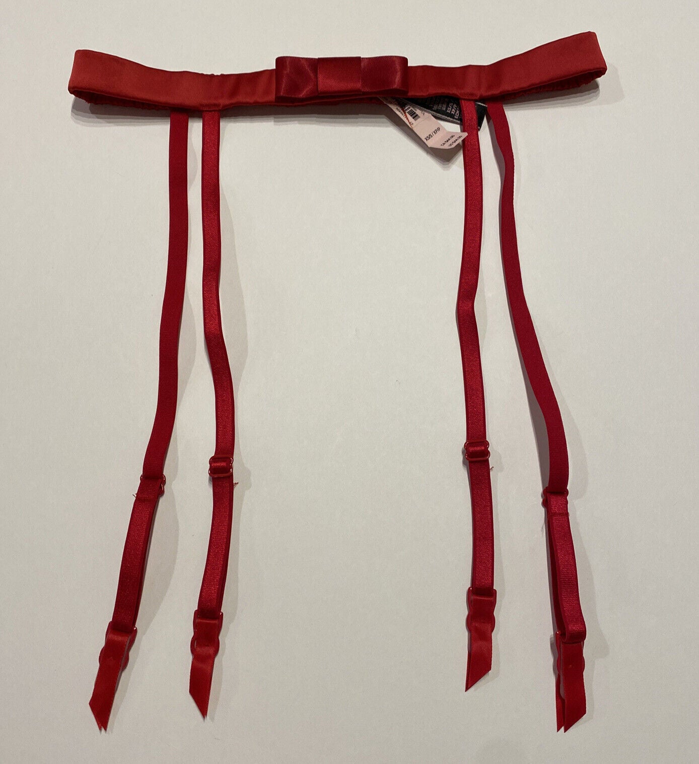 Victoria's Secret Garter Belt Lingerie Very Sexy Satin Red Bow XS / Small
