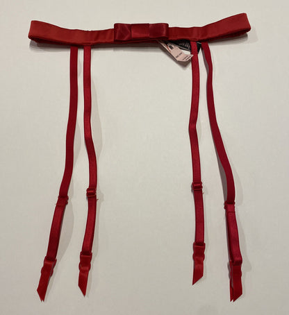 Victoria's Secret Garter Belt Lingerie Very Sexy Satin Red Bow XS / Small