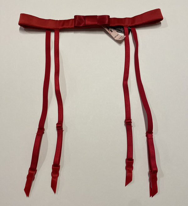 Victoria's Secret Garter Belt Lingerie Very Sexy Satin Red Bow XS / Small