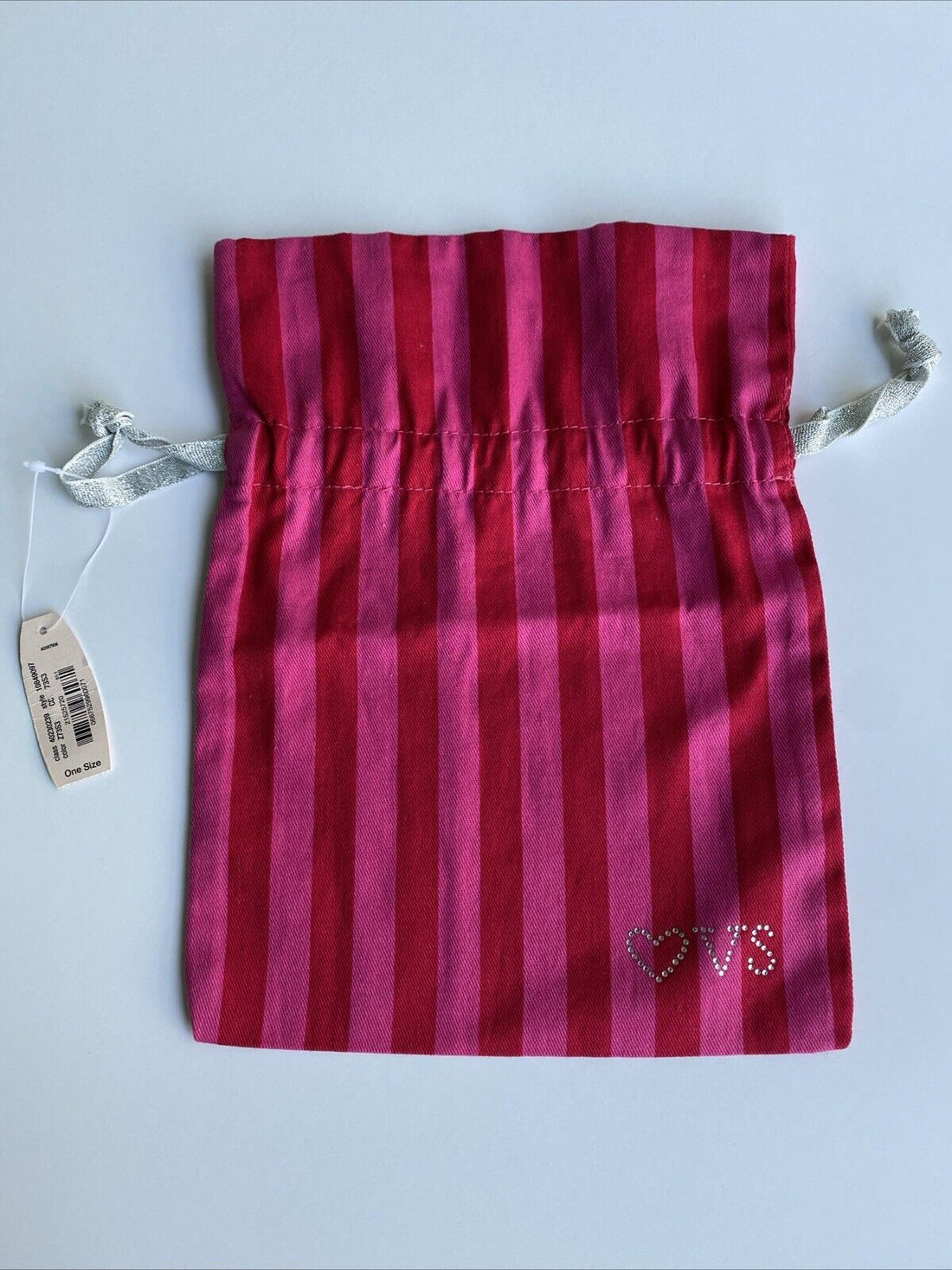 Victoria’s Secret Lingerie Bag Pink Red Stripe Canvas 🩷 VS Vintage