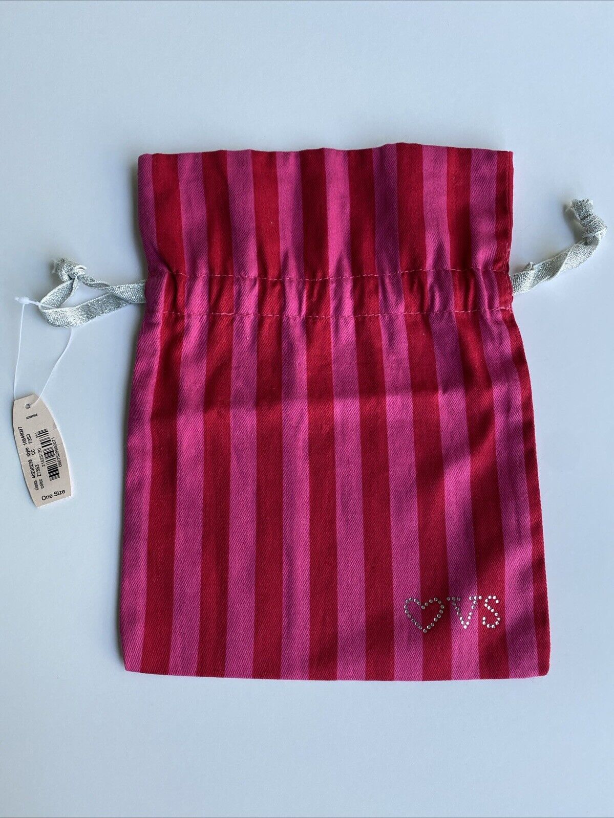 Victoria’s Secret Lingerie Bag Pink Red Stripe Canvas 🩷 VS Vintage